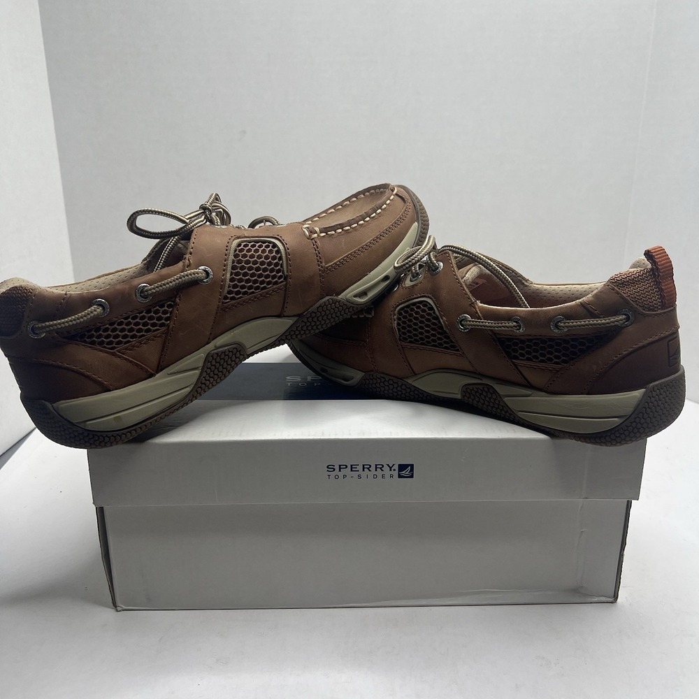 Sperry Top-Sider Sea Kite Sport Moc Men 8.5 Tan Leather Boat Shoes 10528695 NIB
